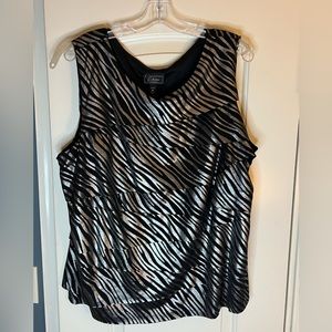 Sleeveless Animal Print polyester plus size dress shirt